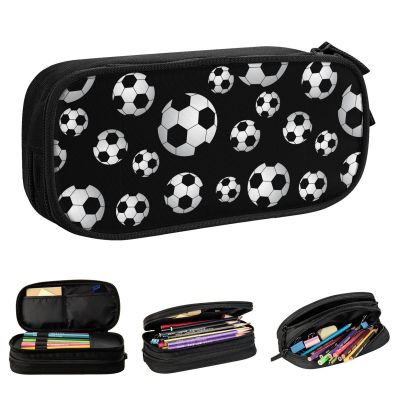 【CW】 Soccer Pattern Pencil Case Cute Football Balls Sports Pen Bag Student Big Capacity School Supplies Zipper Pencil Pouch