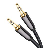 【Hot deal】 Audio Aux Cable 3.5Mm Jack Auxiliary Stereo HiFi Braided Cord For Car Smartphone Stereo 3.5Mm Cable For Bluetooth Speaker