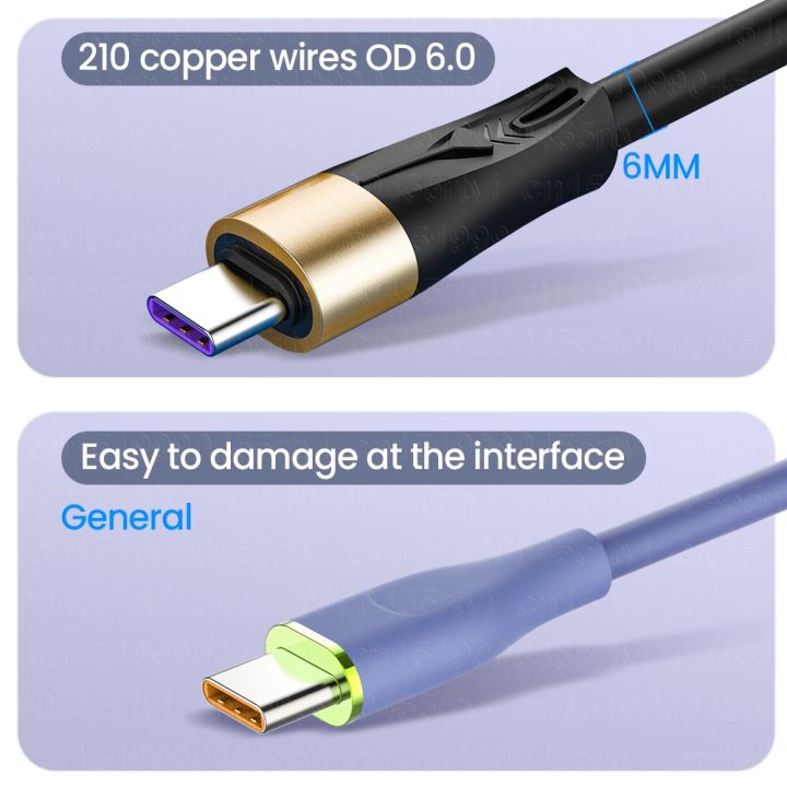 hot-w-สาย-usb-ชนิด-c-6a-หนาพิเศษสายสำหรับข้อมูล-p40-huawei-p30-pro-120w-สายดาต้าเครื่องชาร์จสายชาร์จเร็ว-usb-c-สำหรับ-x9-xiaomi