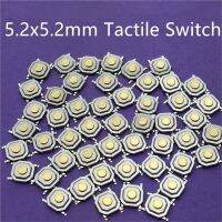 50pcs/lot 5.2x5.2mm 4 PIN SMT Metal Tactile Push Button Switchs Micro Mini Tact 1.5mm 3.5mm 4.3mm Height Drop Shipping