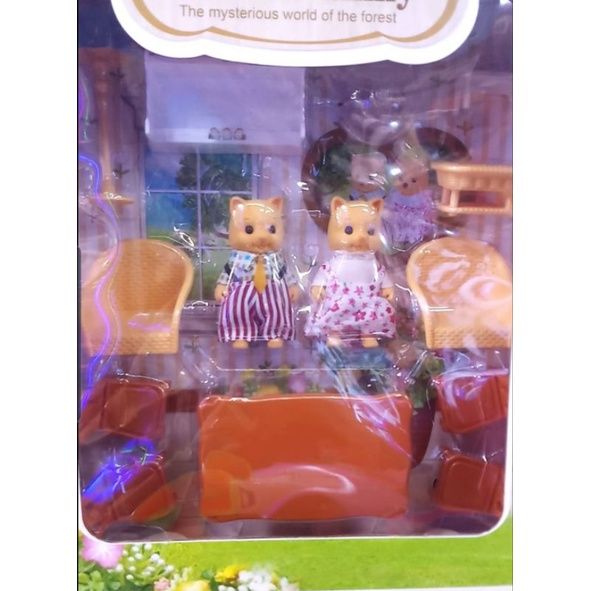 สินค้าขายดีสุด-บ้านตุ๊กตากระต่ายและหมีน้อย-2-ชั้น-happy-family-พร้อมเครื่องตกแต่งบ้าน