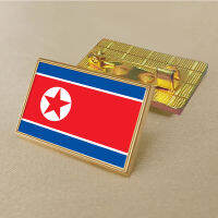 Korean flag pin 2.5*1.5cm zinc die-cast PVC colour coated gold rectangular medallion badge without added resin