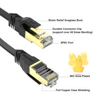 Ampcom สายเคเบิลอีเธอร์เน็ต LAN ความเร็วสูง 10 15 20 30 ม. CAT7 10kikabit พร้อมปลั๊ก RJ45 ชุบทอง สําหรับสวิตช์เกม Motormodate