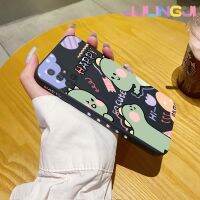 Jlingji เคสปลอกสำหรับ Samsung A71 5G เคสลายการ์ตูนแฮปปี้น่ารักไดโนเสาร์เนื้อนุ่มเคสมือถือนิ่มบางเคสขอบสี่เหลี่ยมด้านข้างทำจากซิลิโคนเคสป้องกันการกระแทก