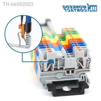 ✎∋♨ PT2.5 10Pcs Push-In Termin 2.5mm Cable Spring Feed-Through Strip Plug Wire Electrical Connector DIN Rail Terminal Block PT 2.5