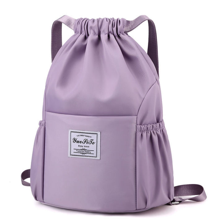 กระเป๋าผู้หญิง-2023-สไตล์ใหม่ถังเทรนด์คู่กระเป๋าสะพายเรียบง่ายน้ำหนักเบา-drawstring-oxford-ผ้าเดินทางกระเป๋าเป้สะพายหลังนักเรียนกระเป๋า