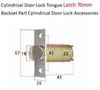 สลักลิ้นล็อคประตูทรงกระบอก70มม. อุปกรณ์เสริมชิ้นส่วนด้านหลัง