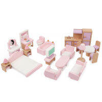 Wooden Dollhouse Furniture Set Miniature Furniture For Dolls House Educational Pretend Play Toys Children Girls Gifts