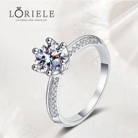 LORIELE เพชรโมอิสสำหรับงานหมั้น S 0.5/1/2CT สายงานแต่งงานสีเงินสเตอร์ลิงเพชรยอดเยี่ยมสำหรับผู้หญิงครบรอบเครื่องประดับ