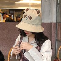 HOT★น่ารักการ์ตูน Panda หมวกหมวกแบบพับได้กว้าง Brim หมวกชาวประมงผู้หญิงผู้ชาย Casual ชายหาดกลางแจ้งฤดูร้อนหมวกกันแดดหมวก