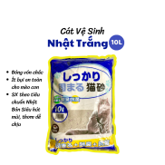 FreeShip Cát Nhật Trắng Bentonite Cát Đất Sét Vệ Sinh Mèo Bao 10L