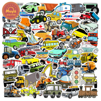 MUYA 90pcs Cartoon Vehicle Stickers Waterproof Car Toys Vinyl Stickers for Laptop