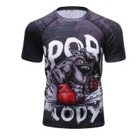 Men T Shirt Brand Gym Fitness Jogging Sports Compression Quick Dry Fit Tight Rashguard Top Running Training Tshirt Short Sleeve