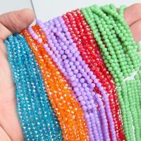 1strand 3x4mm Crystal Rondelle Glass Beads Faceted Loose Spacer Shiny AB Beads Diy for Jewelry Making Bracelet Accessories