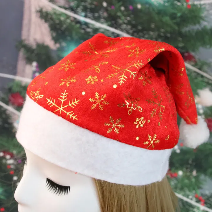 christmas-decoration-hat-with-red-and-gold-colors-festive-christmas-hat-with-red-silver-snowflake-christmas-hat-in-red-and-gold-red-and-gold-velvet-christmas-hat-for-decoration-printed-christmas-hat-w