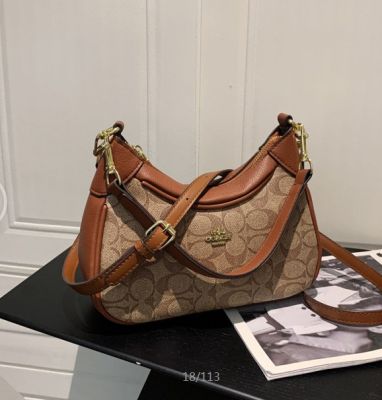 2023 lady fashion bag 100%Coâćh กระเป๋าสะพายข้างผู้หญิง กระเป๋าสตรี/ กระเป๋าสะพายข้าง/ กระเป๋าสะพาย