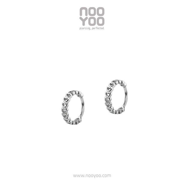 nooyoo-ต่างหูสำหรับผิวแพ้ง่าย-hoop-heart-surgical-steel