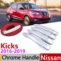 for Nissan Kicks P15 2016~2019 Luxurious Chrome Exterior Door Handle Cover Car Accessories Stickers Trim Set of 4Door 2017 2018