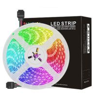 แถบไฟ LED 5050 RGB 300 เปลี่ยนสีได้ ยืดหยุ่น 10 เมตร / 32.8 ฟุต พร้อมรีโมตควบคุมระยะไกล 44 ตัว สำหรับเพดาน บาร์ เคาน์เตอร์ ตู้