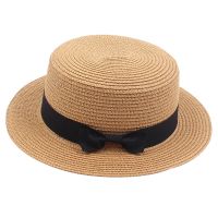 Bucket Hat Women Bowknot Straw Hat Summer Flat Top Fedoras Boater Sun Hat Panama Roll up Hat UPF50 Kids Costume Accessories