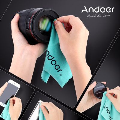 Andoer ผ้าทำความสะอาดเลนส์กล้องถ่ายรูปสำหรับกล้องถ่ายวิดีโอ DSLR Canon Nikon Sony Gopro ผ้าสำหรับทำความสะอาดเลนส์กล้องถ่ายรูป