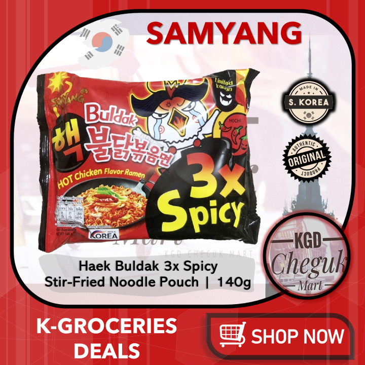 Samyang 3x Haek Buldak Fire Hot Spicy Fried Ramen Ramyun Korean Instant