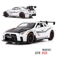 1:32 นิสสัน GTR R35 D iecast ยานพาหนะรถยนต์รุ่นแสงเสียงดึงกลับรถรุ่นเก็บ