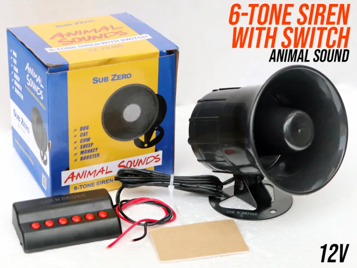 Car Siren Horn 6 Tone with Switch Animal Sounds - 12V | Lazada PH
