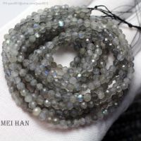 Meihan (5 strands/set) Charms 3.5mm natural Labradorite Faceted Round Loose Bads for jewelry making design