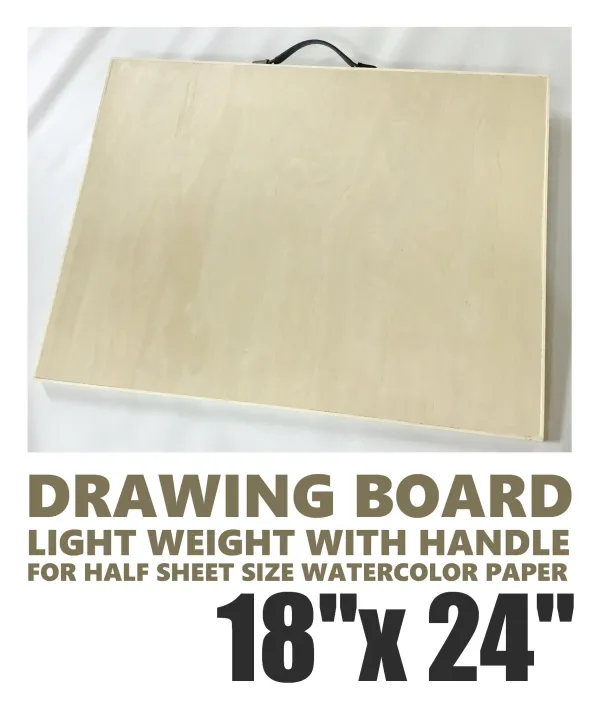 Artist Watercolor Drawing Board (with carrying handle) 18" x 24" inches x 3/4"inches thick (use