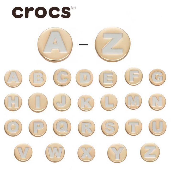 Crocs Metal Jibbitz charms letter A-Z Pins for shoes bags High quality #cod