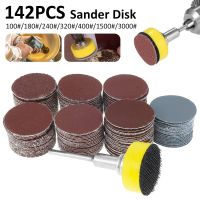 140Pcs Wet Dry Sandpaper Assortment 100-3000 Grit Sanding Disc 1" 25mm Sand paper With Hook &amp; Loop Sanding Pad And Shank Power Sanders