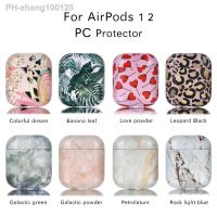 Tropical Leaves Marble Texture Wireless Bluetooth Earphone Accessories Hard Case for Apple Airpods 2 1 Protective Charging Bag