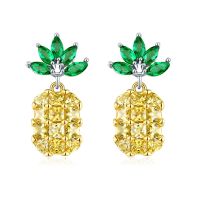 [COD] zircon earrings creative style pineapple fruit