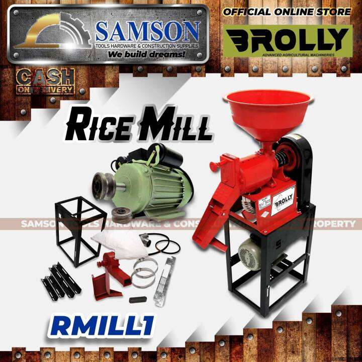 BROLLY Electric Rice Milling Machine with 3HP Electric Motor Set (RMILL1) Lazada PH