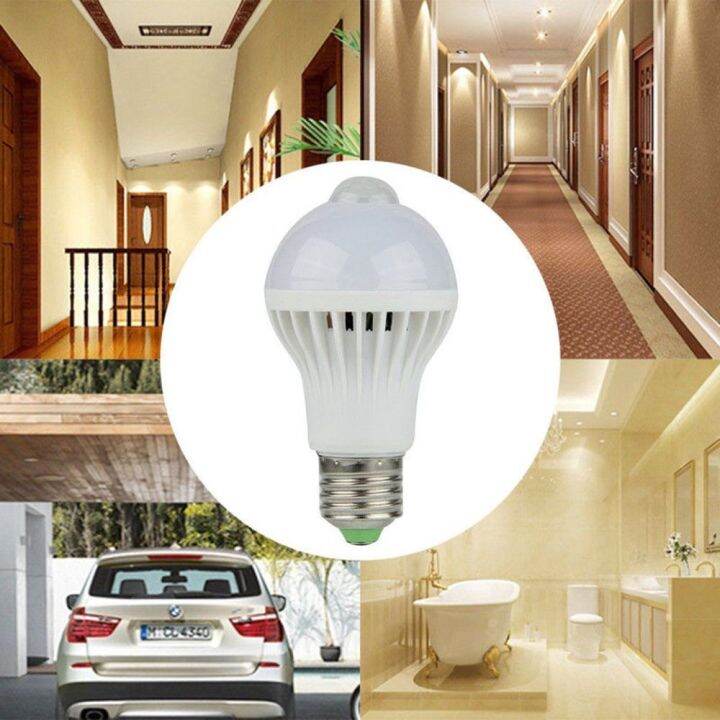 【COD+IN STOCK】หลอดไฟอัจฉริยะ PIR Infrared Motion+Sound Sensor Light Bulb หลอดประหยัดไฟ LED