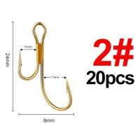 YGFTK 20pcs Twins Hooks Fishing Hook 1#-8# Double Hook Weedless Fly Tying Duple Hook For Jig Bass Fishing Tackle For Soft Lure