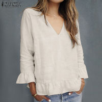 MOMONACO ZANZEA Womens Cotton Linen Plain Basic Tee Tops Casual Clubwear Hippie Tops #15