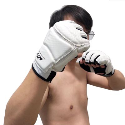 SINOBUDO WTF long tape Taekwondo Gloves Training Boxing Gloves Foot Guard Ankel Support One Set Foot and Gloves Protector