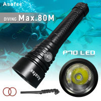 Asafee 2500LM A19 Super bright XHP70 Diving Flashlight Waterproof Scuba Dive LED Flashlight Underwater Torch  3 Modes Lamp Lanterna IPX8