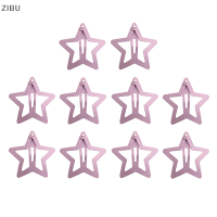 ZIBU กิ๊บติดผมรูปดาว10ชิ้นกิ๊บติดผมสีสันสดใสรูปดาวน่ารักสำหรับผู้หญิงเครื่องประดับผมโลหะ