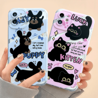 เคส RouJiang สำหรับ iPhone 14 13 12 11 Pro Max X XR Xs Max 8 7 6 6S Plus SE 2020แมวเล็กน่ารักภาพการ์ตูนอนิเมะและเคสโทรศัพท์ลูกสุนัข