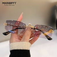 HOT★Unisex Small Rimless Sunglasses Man Woman Fashion Gradient Sun Glasses Eyewear Retro Luxury Brand Designer Traveling Shades