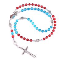 Religious Gift Red Blue Bead Divine Mercy Rosary Mercy Jesus Chaplet Rosary Catholic Rosary Durable for Pray