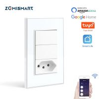 hot！【DT】 Zemismart Tuya WiFi Brazil Socket 10A Wall Switzerland Outlet