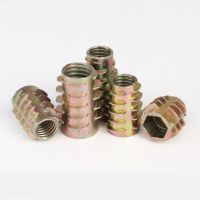 10-50PCS M4 M5 M6 M8 M10  Hex Drive Screw In Threaded unhead NO-flange wood  Insert Nuts Nails Screws Fasteners