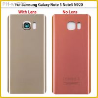 New For Samsung Galaxy Note 5 N920 N920F Battery Back Cover Note5 Rear Door 3D Glass Panel Housing Case With Camera Lens Replace