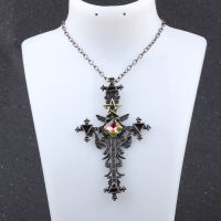 Wholesale10 Vintage Gothic Cross สร้อยคอสามเหลี่ยม Pentagram เรขาคณิตสร้อยคอผู้หญิงเครื่องประดับ Hip Hop Men