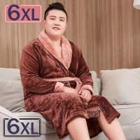 Large 5XL Men Winter Robe Coral Velvet Man Warm Flannel Robe Kimono NightGown Sleepwear Pyjama Plush Personalized Bathrobe