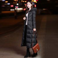 PEONFLY Women Coat And Parkas Fashion Winter Zippers Pockets Long Parkas Black New 2020 Winter Warm Hooded Slim Jackets Female